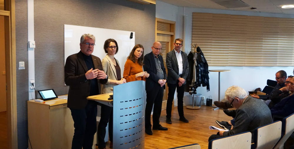 Från vänster: Tomas Hallberg, Svensk Vindenergi Åsa Lyckström, Siemens Energy Martina Högberg, Svenska Kraftnät Ane Håkansson, Uppsala universitet Niklas Lundaahl, Dalavind 