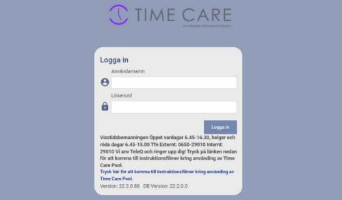 Skärmbilder från Time Care