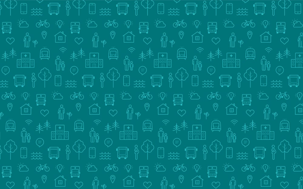 Region Gävleborgs mönster i petrol