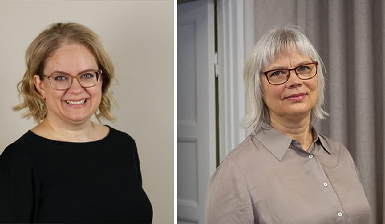 Bildkollage - forskarna på slottet. Linda Willén och Ann Lyrberg