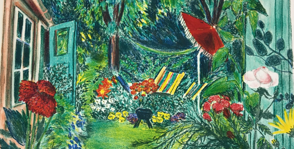 Konstverk Det röda parasollet av Evy Låås