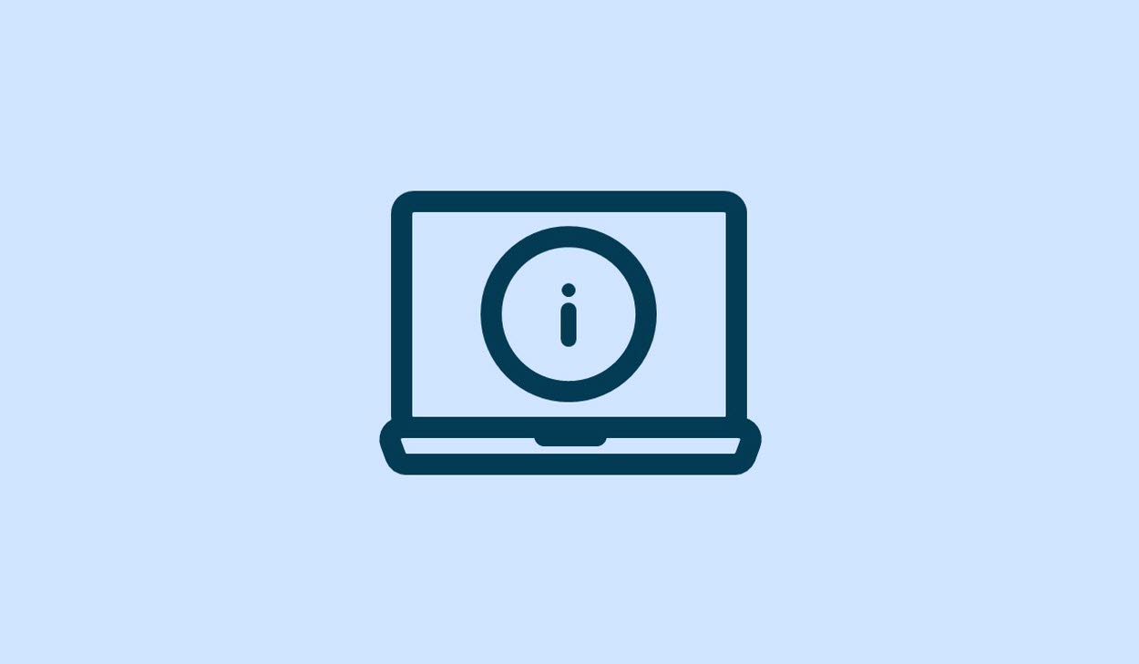 Illustration föreställande en dator med informations-ikon